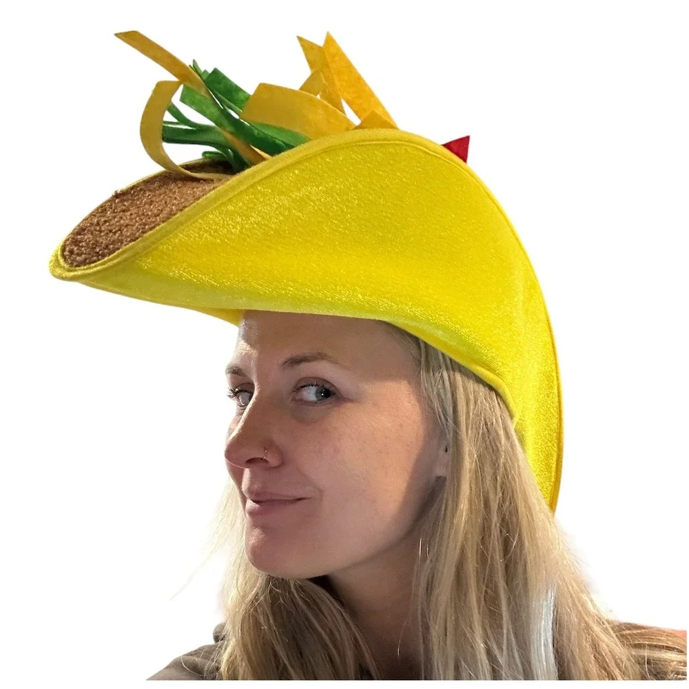 Taco Costume Hat One Size Yellow EUC